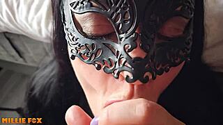 amateur milf enjoys liquid lunch with millie fox in closeup