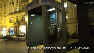 European brunette gets banged in public 😏