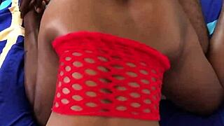 Hey, watch this hot black babe getting slammed doggystyle real quick