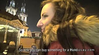 European brunette gets banged in public 😏