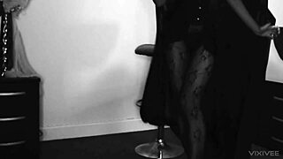 Horny witch teases with cane in halloween double penetration