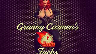 Hey, wanna see Granny Carmen's Christmas in July with dildo and dick orgasms?