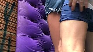 I’m pounding this married chick’s ass with a toy in the favela