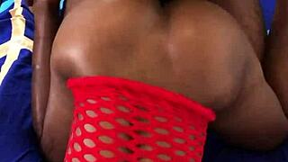 Hey, watch this hot black babe getting slammed doggystyle real quick