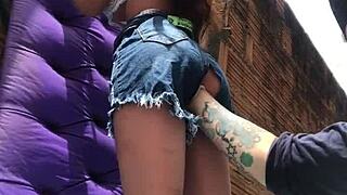 I’m pounding this married chick’s ass with a toy in the favela