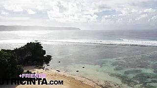 I love watching Asian babe Putri Cinta fingering her bum at the beach