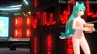 hatsune miku in full nude cat costume, so hot!