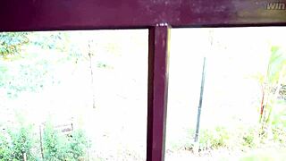 public bath rough fuck till creampie with fit couple