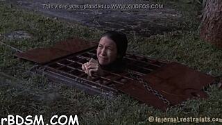 Bound couple engages in rough spanking and bondage sex with intense domination