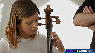 practising sex with teen 18+ brunette's perfect tits