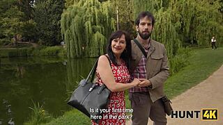 Hunter finds tight young pussy in park for rough fuck