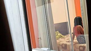 Wow, Spy on Mexican Nurse Miranda Banging Her Lover with Windows Open!