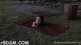 Bound couple engages in rough spanking and bondage sex with intense domination