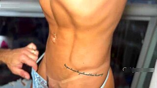 Young brazilian cutie stretched wide with toys on balcony! Damn, so hot!