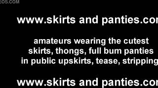 These tiny panties barely hide anything, wanna peek? 😜