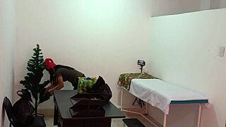 Beautiful Brunette Nurse Caught Decorating Doctor's Office, Turns Super Sexy And Hot.