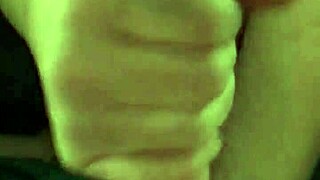 girlfriend rubs my big hard cock during first prostate play