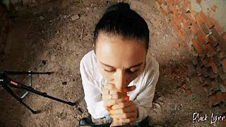 POV TEEN FACEFUCKED in abandoned building