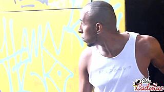 Cleo Cadillac bent over, pounded hard by muscular Brazilian