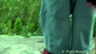 I got facial cum with Alexis Crystal in a wild public sex threesome gangbang orgy with 2 teen guys