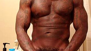 Big black hairy cock gets worshipped by eager brunette