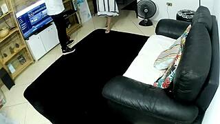 Bad cleaning lady begs for punishment with spanking and cum in mouth facial