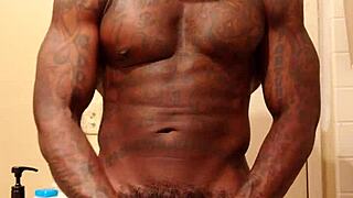 Big black hairy cock gets worshipped by eager brunette