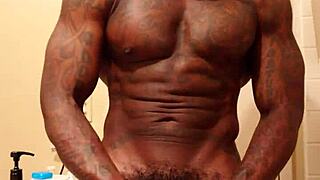 Big black hairy cock gets worshipped by eager brunette