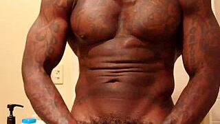 Big black hairy cock gets worshipped by eager brunette
