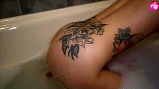 In a homemade solo video, the cute skinny girl gets horny and fingers her tight pussy with a big dildo