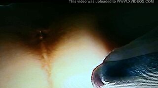 Blindfolded wife fucked with rabbit toy