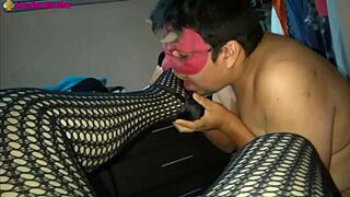 Lingerie High Heels Fishnet Footjob