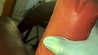 Stocking slave deepthroating toy till it gets real messy