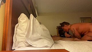 wife deepthroats big cock in hotel cheating scene