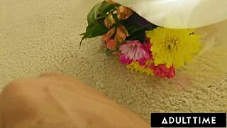 rachael cavalli in a hotwife scenario with her husband watching.