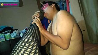 Lingerie High Heels Fishnet Footjob