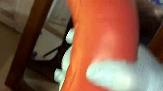 Stocking slave deepthroating toy till it gets real messy