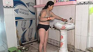 Desi Puja Bhabhi grinds hard on thick shaft with passion