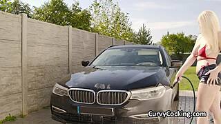 Busty Bikini GF Craves My Cock After a Soapy Car Wash