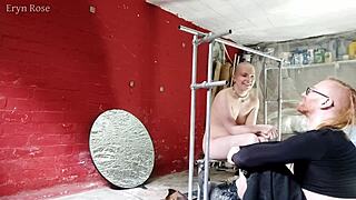 Watch these naked bound orgasms from device bondage, barefoot and small tits backstage.