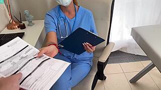 Wet Nurse Fucks Doctor's Big Cock!