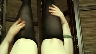 petite amateur in pantyhose lingerie solo