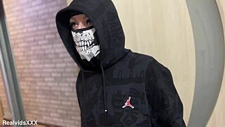 Sexy thief got caught and enjoyed intense fucking with blowjob and riding