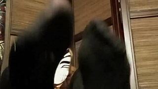 petite amateur in pantyhose lingerie solo