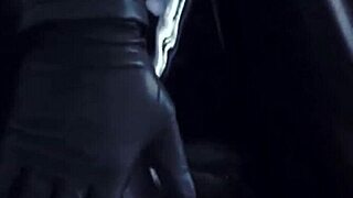 leather-clad lesbians have group sex at the office