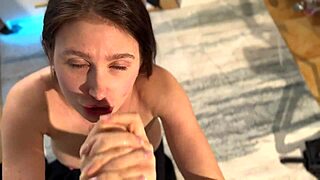 Daddy's girl rides monster cock. 1on1 action