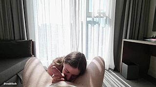 Intense Morning Blowjob in Hotel Room