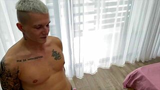 Look at this, I tied up my cuckold husband to show him real creampie fucking