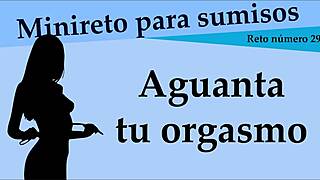 Complete easy level orgasm holding game in this video