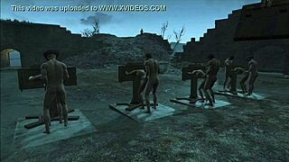 fallout 4 multi pillory fuck punishes with anal and assfucking in a hardcore group scene.